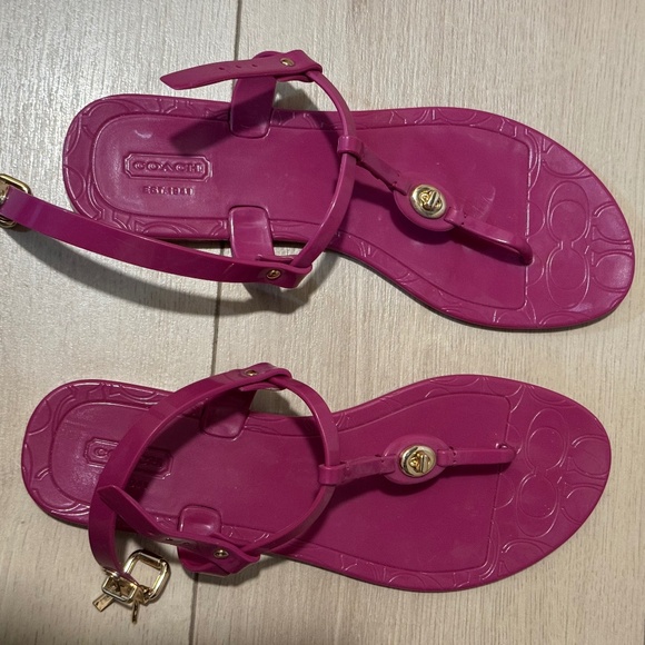 Coach Pier Fuchsia Jelly Sandals Size 8 - Picture 1 of 9